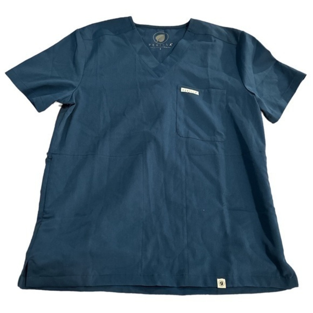 Perilla Gray Scrub Top Hospital Medical Nurse Doctor Size Small NWT #6696